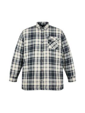 Highland Outfitters Mens Navy & White Plaid Long Sleeve Button-Up  Jacket L